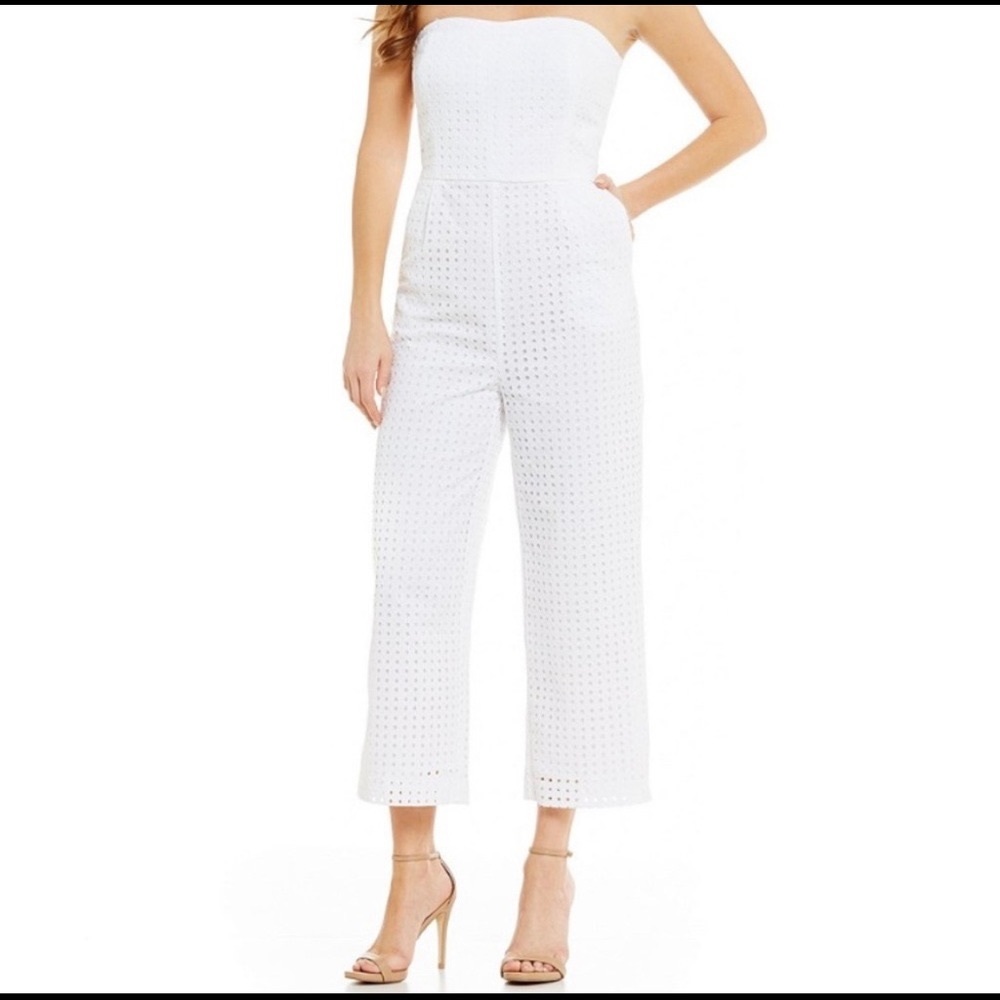 Brand new with tags white cropped jumpsuit